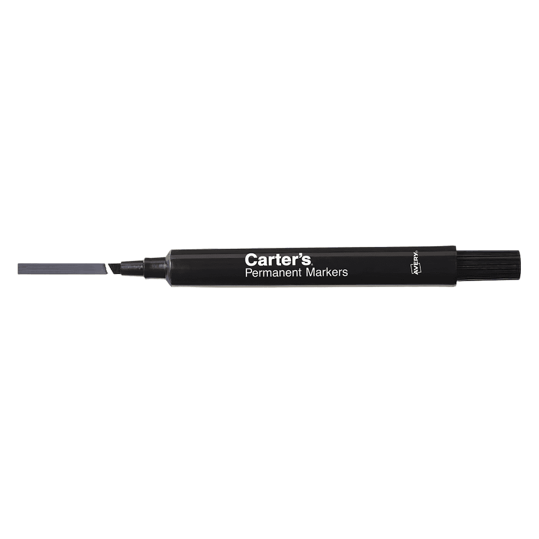 Carter's® Permanent Marker Large (LG) Black Chisel Tip 12/Pack