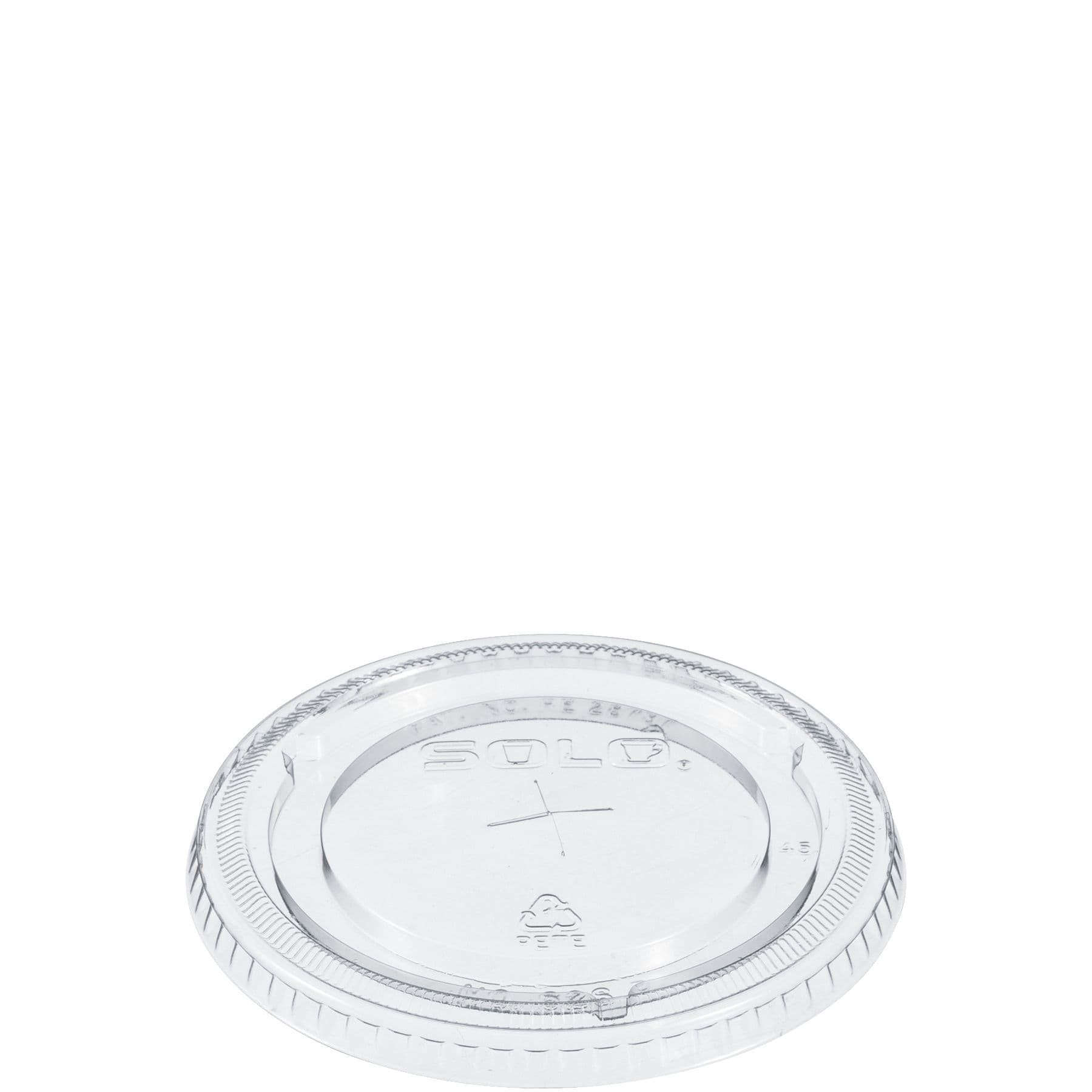 Dart® Lid Flat 3.984X0.355 IN PET Clear For 12-24 OZ Cold Cup With Hole Freezer Safe 100 Count/Pack 10 Packs/Case