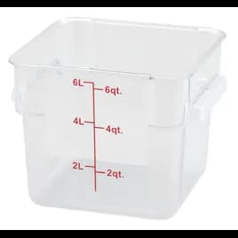Food Storage Container 6 QT Clear Square PC Built-in Handle 1/Each