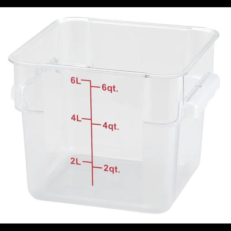 Food Storage Container 6 QT Clear PC Built-in Handle 1/Each