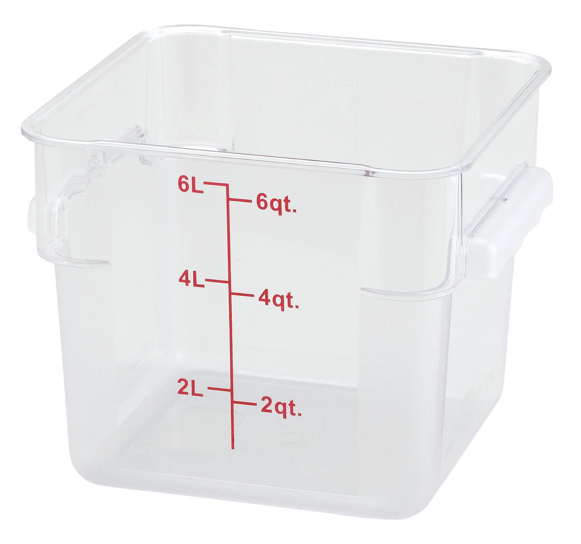 Food Storage Container 6 QT Clear PC Built-in Handle 1/Each