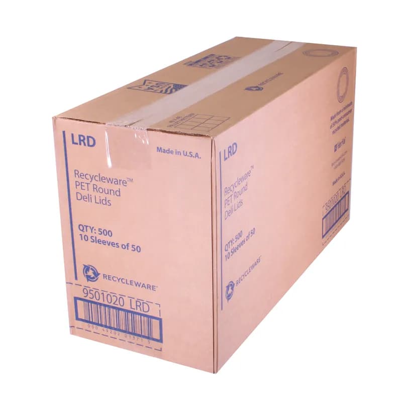 Lid Flat 4.7X0.4 IN RPET Clear Round For 5-8-32 OZ Deli Container Unhinged Flush Fit 500/Case
