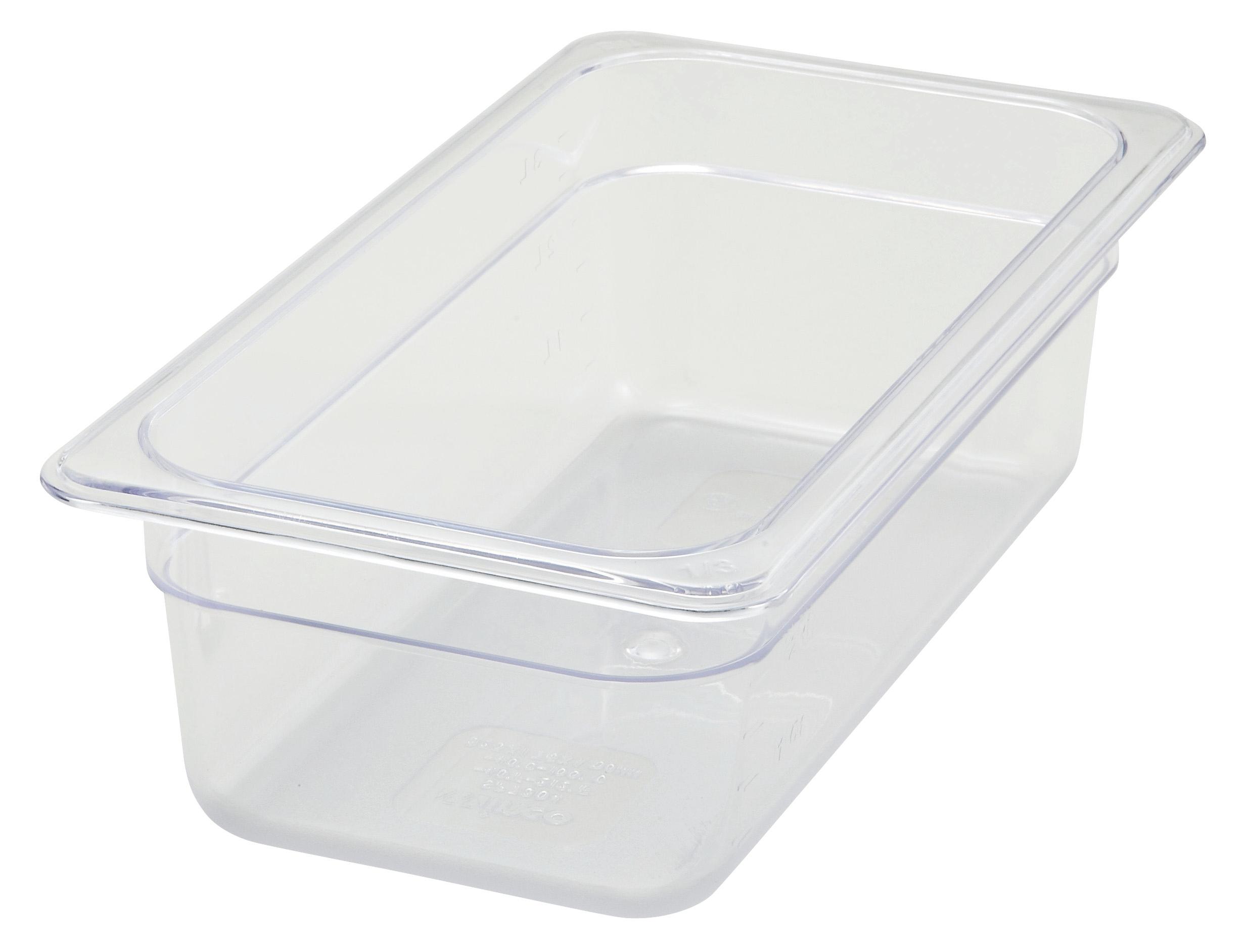 Food Pan 1/3 Size 12.75X6.875X3.75 IN Rectangle Plastic 1/Each