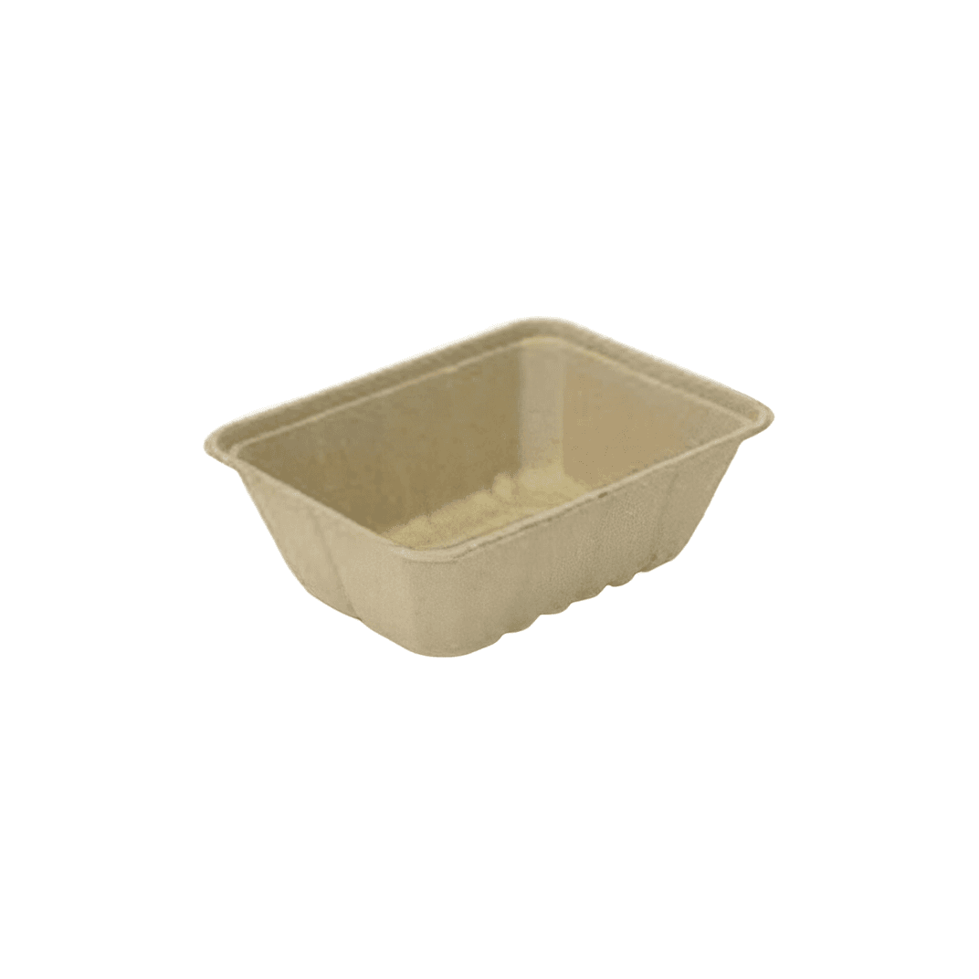Take-Out Container Base 8.86X6.89X2.99 IN Plant Fiber Kraft Rectangle 500/Case