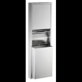 Paper Towel Dispenser & Waste Receptacle Stainless Steel Satin Surface Mounted Convertible Combo 1/Each