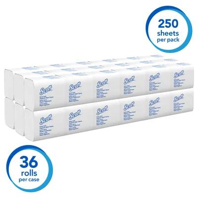 Scott® Toilet Paper & Tissue Sheets 4.5X8.3 IN 2PLY White Interfold High Capacity 250 Sheets/Roll 36 Rolls/Case