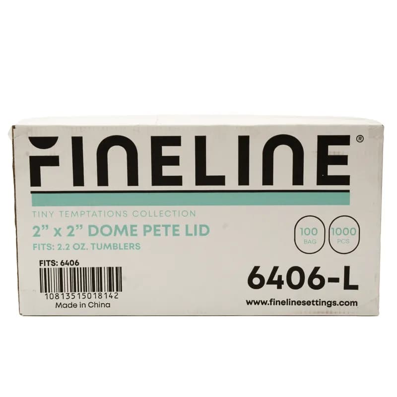 Tiny Temptations Tiny Tumbler Lid PET Clear Square For 2.2 OZ Souffle & Portion Cup 1000/Case