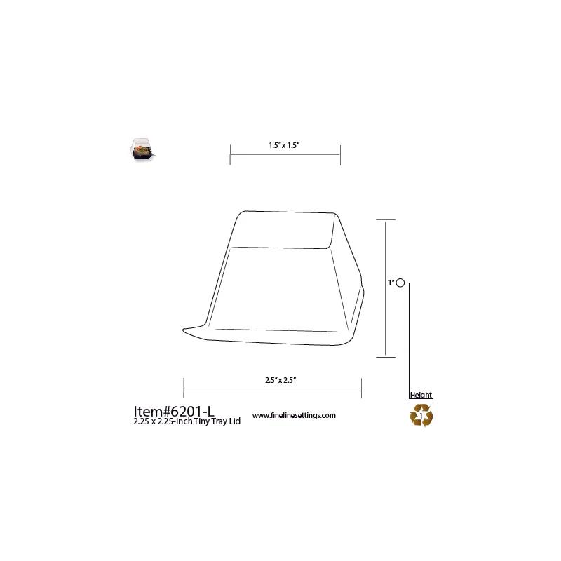 Tiny Temptations Lid Dome 2.25X2.25 IN PET Clear Square For Container 1000/Case