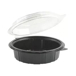 Cold Take-Out Container Hinged With Dome Lid 7.889 IN RPET Black Clear Round Deep 100/Case