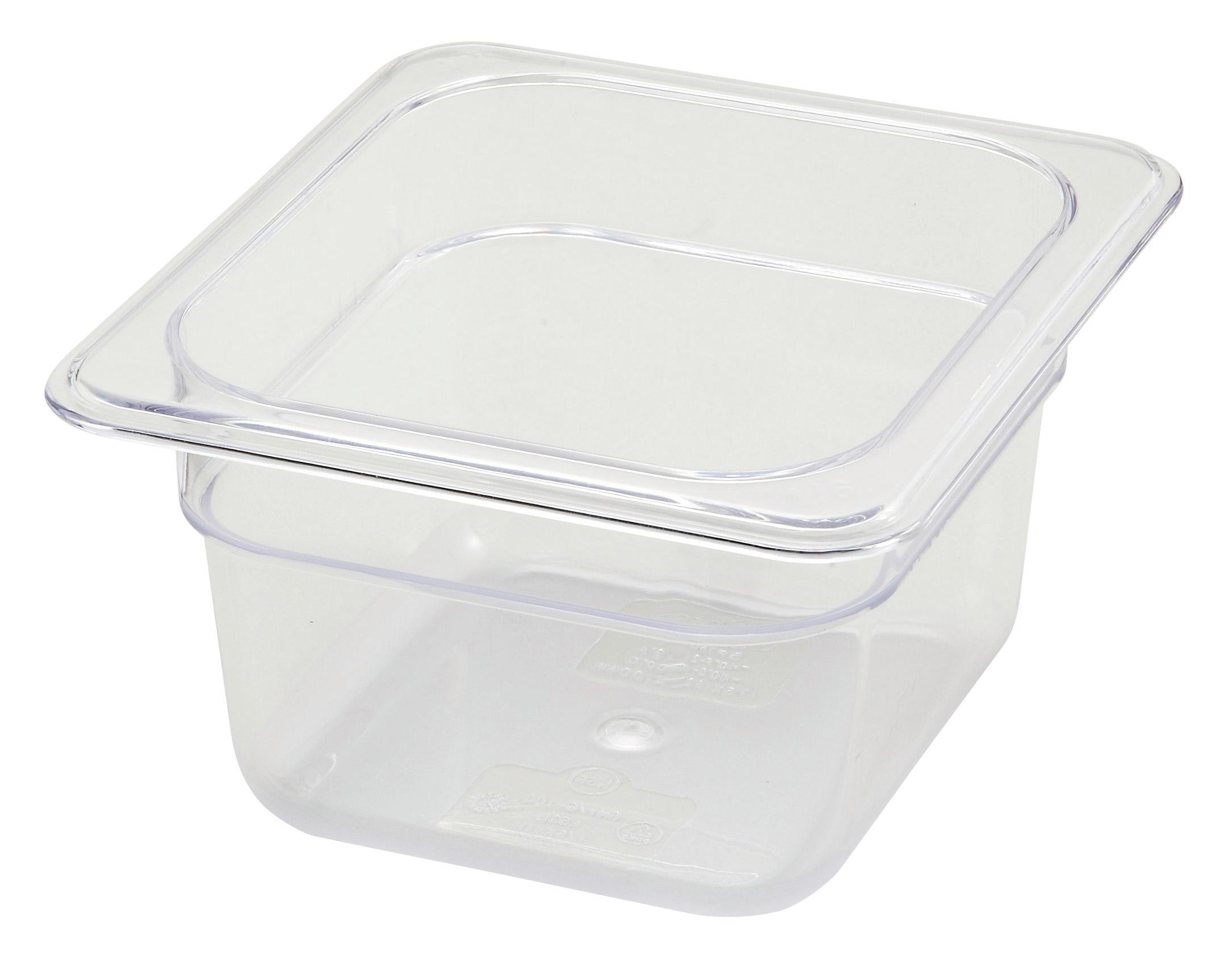 Food Pan 1/6 Size 6.875X6.375X3.875 IN Square Plastic 1/Each