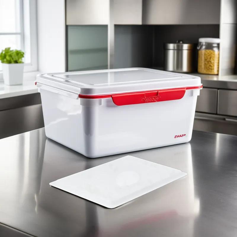 Food Storage Box 1/2 Size 17.75X11.75X1.125 IN White Rectangle PP 1/Each