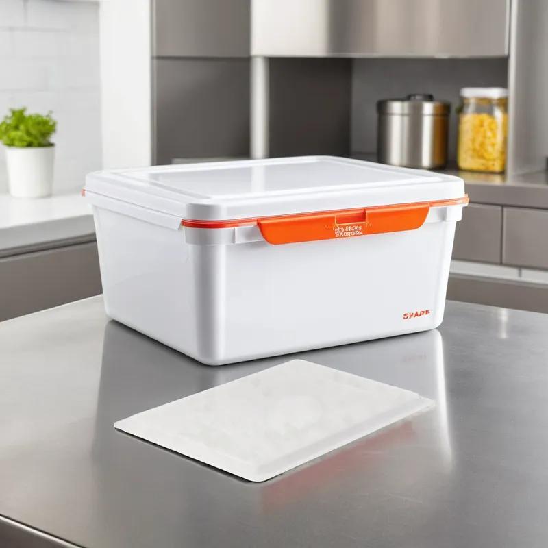 Food Storage Box 1/2 Size 17.75X11.75X1.125 IN White Rectangle PP 1/Each