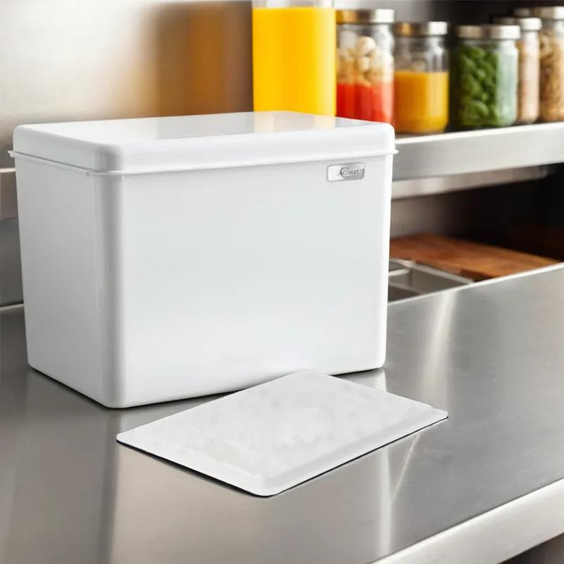 Food Storage Box 1/2 Size 17.75X11.75X1.125 IN White Rectangle PP 1/Each