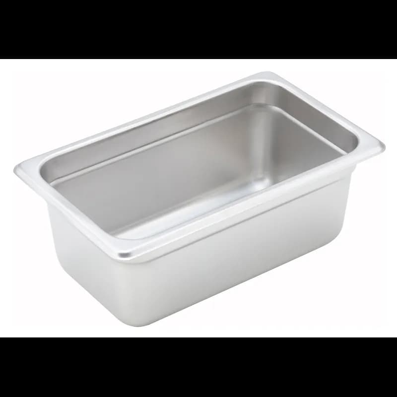Steam Table Pan 1/4 Size 4 IN 18/8 Stainless Steel Anti-Jam 1/Each