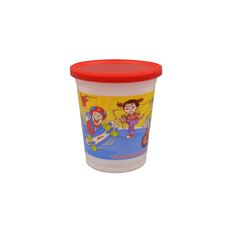 Cold Cup, Lid & Straw Combo Kid With Flat Lid 12 OZ PP Multicolor Aquarium With Hole 500/Case