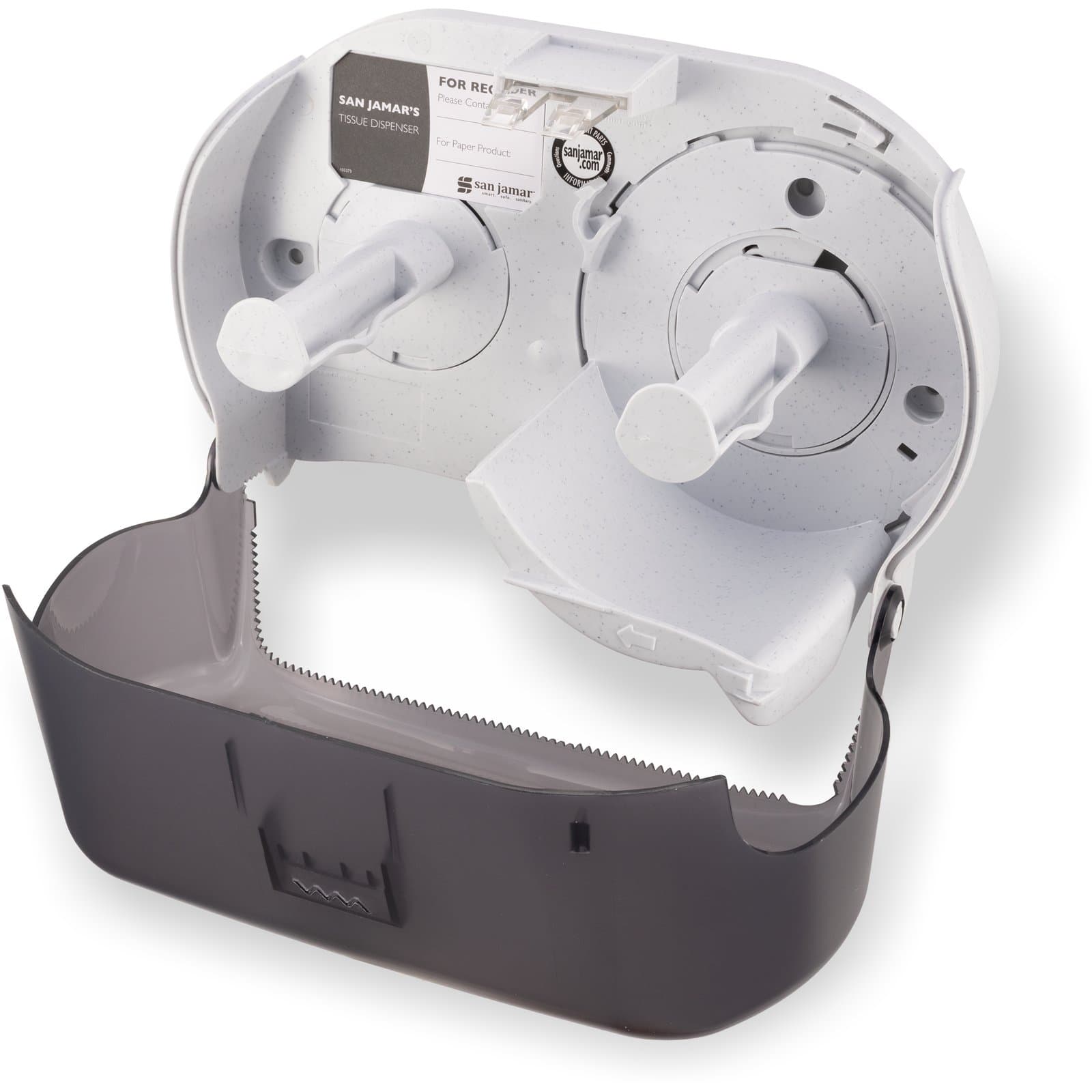 San Jamar Toilet Paper Dispenser 8.75X13.00X6.50 IN HIPS Smoke Dual 1/Each
