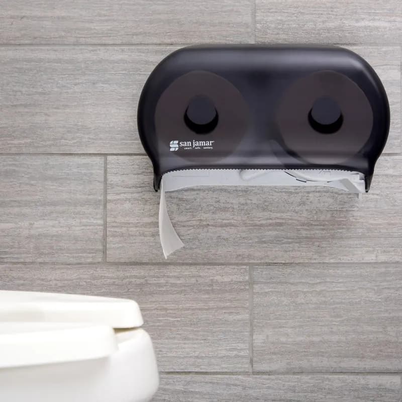 San Jamar Toilet Paper Dispenser 8.75X13.00X6.50 IN HIPS Smoke Dual 1/Each