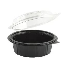 Cold Take-Out Container Hinged With Dome Lid 6X6 IN RPET Black Clear Deep 200/Case