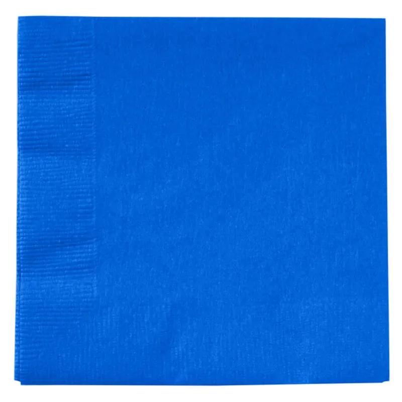 Beverage Napkins 10X10 IN Cobalt Paper 2PLY 1/4 Fold Embossed 50 Count/Pack 12 Packs/Case 600 Count/Case