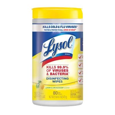 Lysol® Citrus Scent One-Step Disinfectant Multi Surface Wipe 80 Count/Pack 6 Packs/Case 480 Count/Case