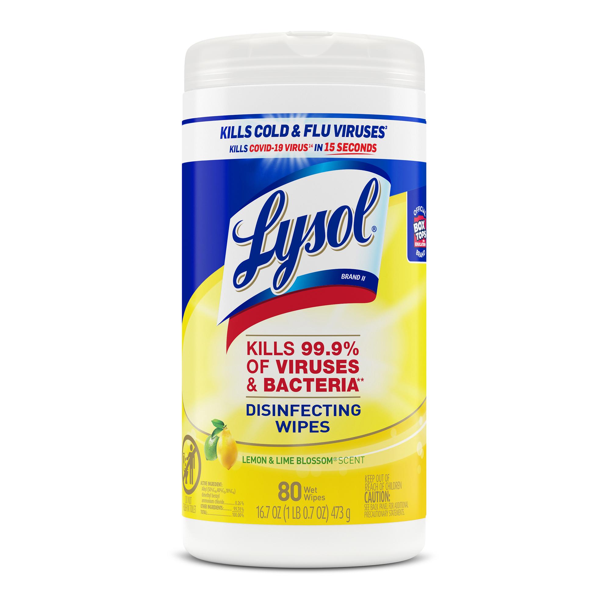 Lysol® Citrus Scent One-Step Disinfectant Multi Surface Wipe 80 Count/Pack 6 Packs/Case 480 Count/Case