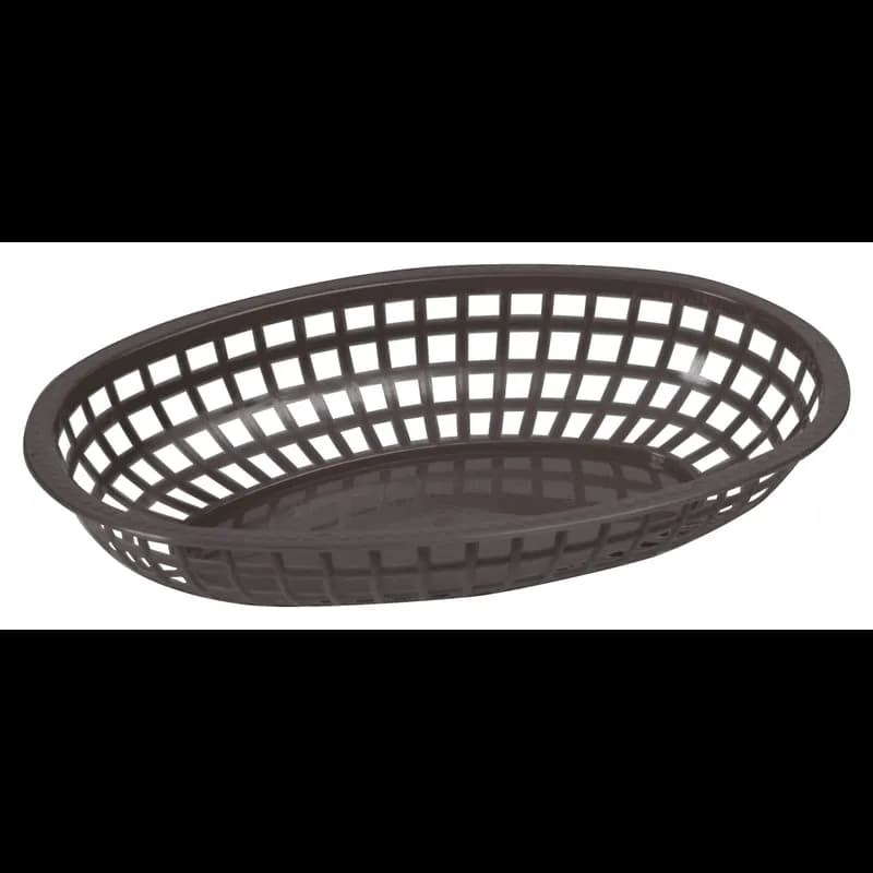 Fast Food Basket 10.25X6.75X2 IN Plastic Black Oval 12/Dozen