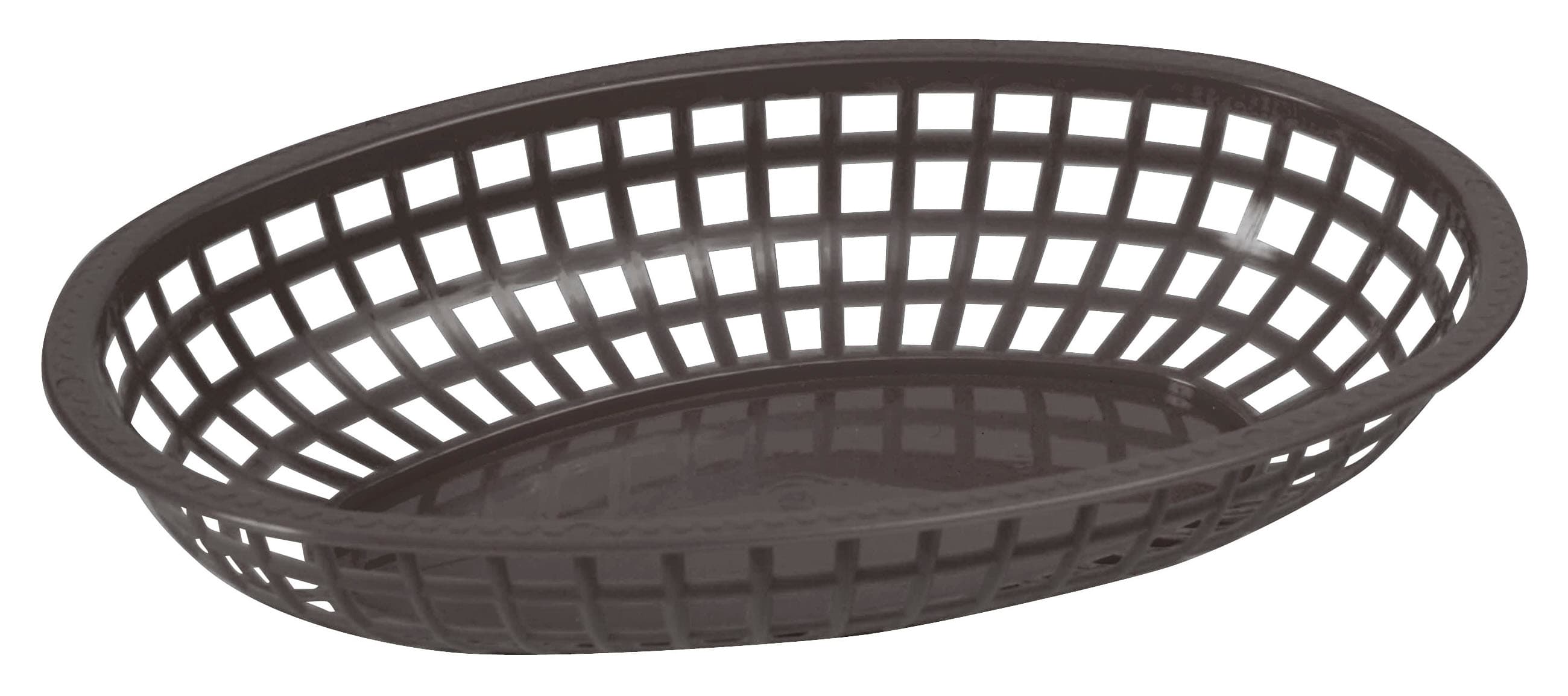 Fast Food Basket 10.25X6.75X2 IN Plastic Black Oval 12/Dozen