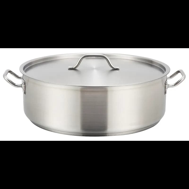 Brazier 20 QT 18/8 Stainless Steel Commercial Induction Ready Riveted Handles 1/Each