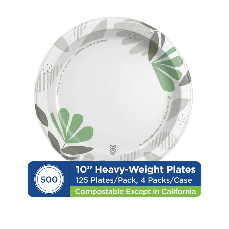 Dixie® Ultra Plate 10 IN Paper Pathways Heavyweight 500/Case