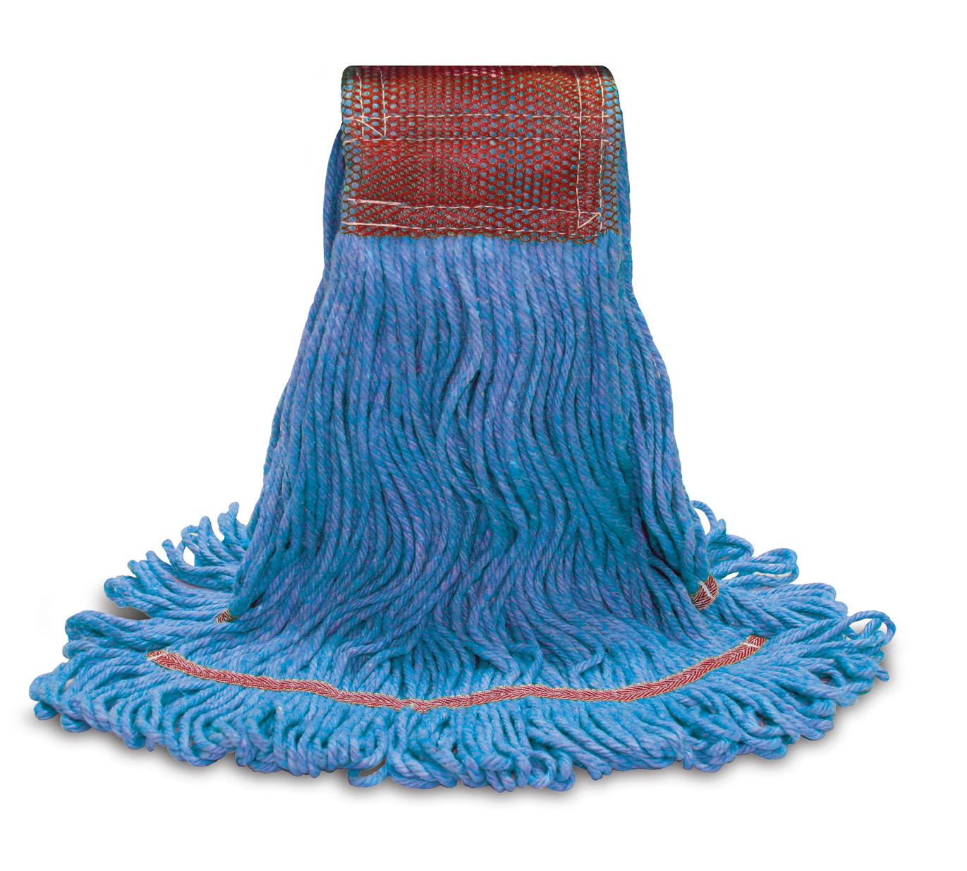 O-Cedar® Mop Head Large (LG) Blue Synthetic Yarn 4PLY Loop End Launderable Shrinkless 5IN Headband 1/Each