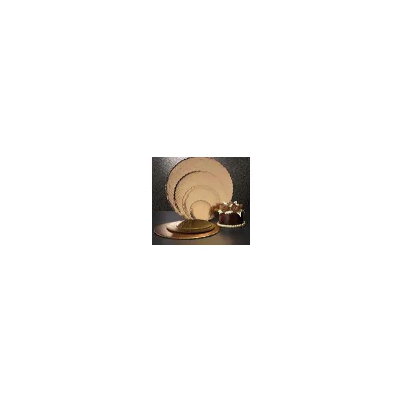Cake Board 16 IN Paperboard Gold Round Double Wall 25/Case