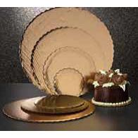 Cake Board 16 IN Paperboard Gold Round Double Wall 25/Case