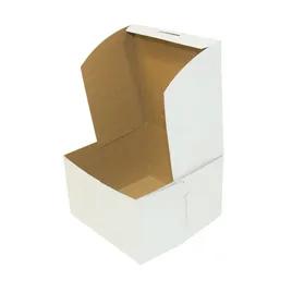 Easy Lock Cake Box 6.5X6.5X4 IN SUS Paperboard CRB White Square Lock Corner 1-Piece 250/Bundle