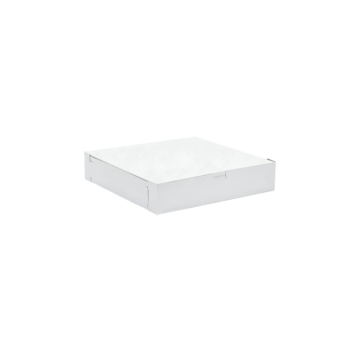 Easy Lock Cake Box 12X12X2.5 IN SUS Paperboard CRB White Square Lock Corner 1-Piece 100/Bundle