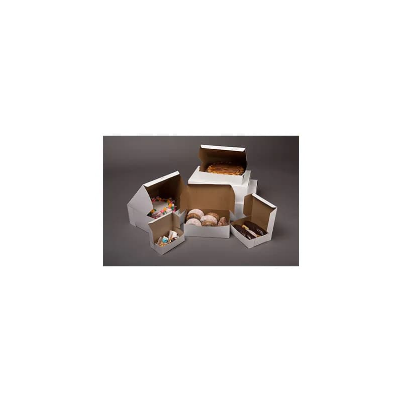 Easy Lock Cake Box 12X12X2.5 IN SUS Paperboard CRB White Square Lock Corner 1-Piece 100/Bundle