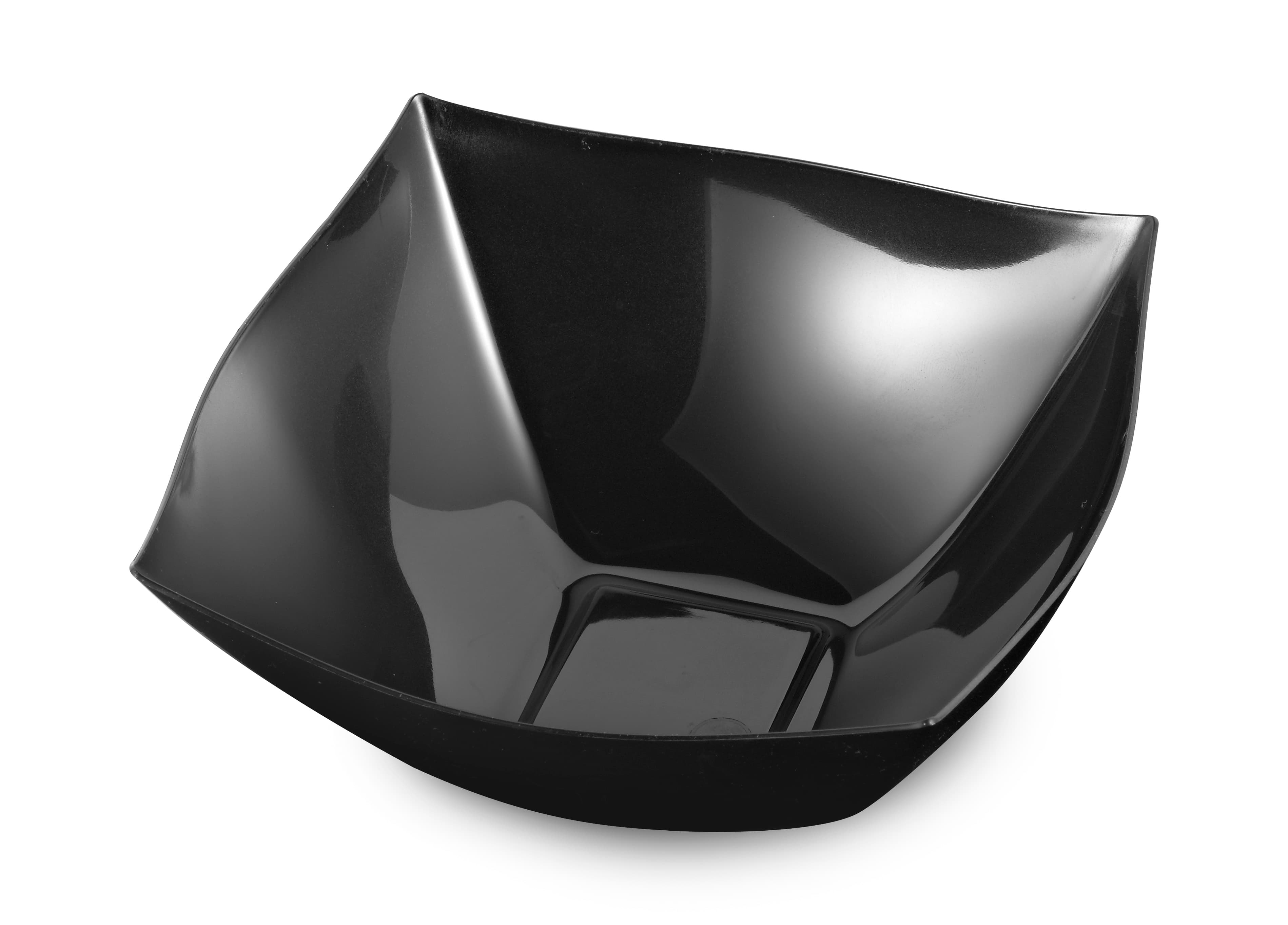 Bowl 128 OZ Plastic Black Square 25/Case