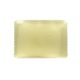 Cake Board 1/2 Size 17.75X13.75 IN Corrugated Paperboard Gold Rectangle Scalloped 25/Case