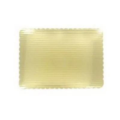 Cake Board 1/2 Size 17.75X13.75 IN Corrugated Paperboard Gold Rectangle Scalloped 25/Case