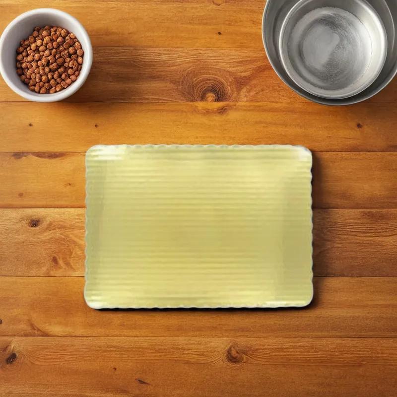 Cake Board 1/2 Size 17.75X13.75 IN Corrugated Paperboard Gold Rectangle Scalloped 25/Case