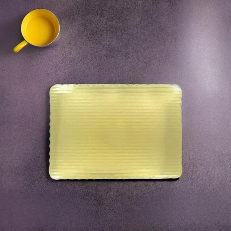 Cake Board 1/2 Size 17.75X13.75 IN Corrugated Paperboard Gold Rectangle Scalloped 25/Case