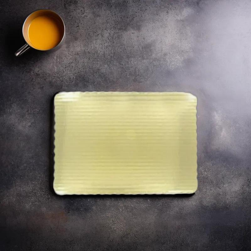 Cake Board 1/2 Size 17.75X13.75 IN Corrugated Paperboard Gold Rectangle Scalloped 25/Case