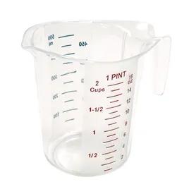 Pizza Measuring Cup 1 PT PC Clear Raised Markings Red Markings For Ounces Blue Markings For Milliliters Tapered 1/Each