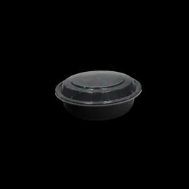 Take-Out Container Base & Lid Combo 24 OZ Plastic Black Round 150/Case