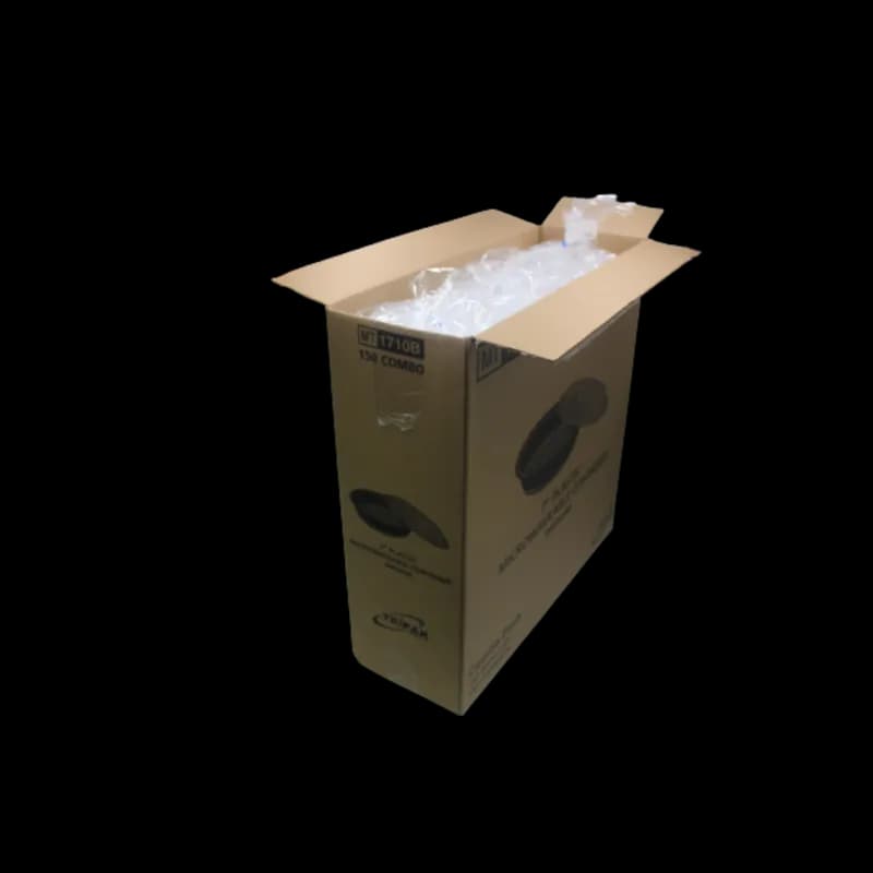 Take-Out Container Base & Lid Combo 24 OZ Plastic Black Round 150/Case