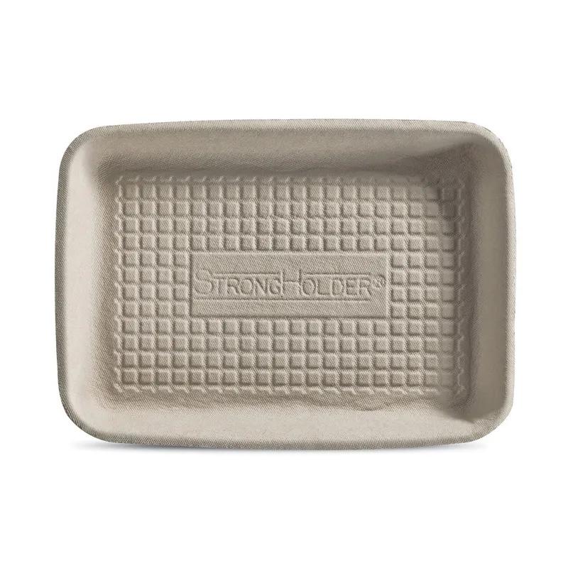 StrongHolder® Take-Out Container Base 6X8 IN Molded Fiber Beige Rectangle 500/Case