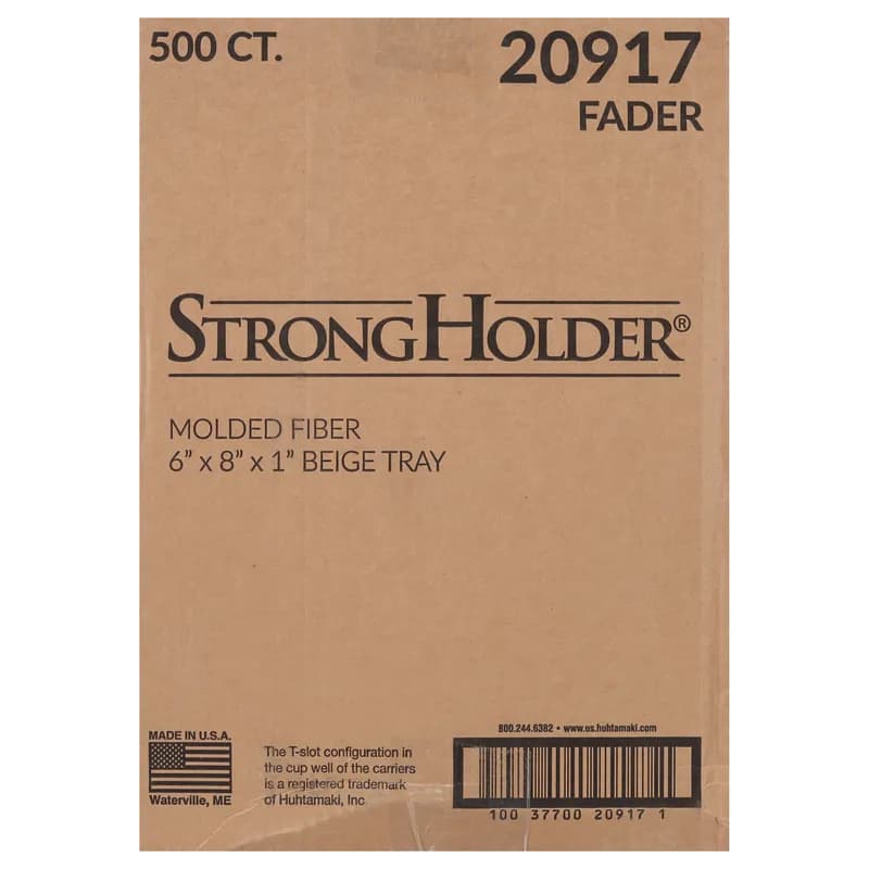 StrongHolder® Take-Out Container Base 6X8 IN Molded Fiber Beige Rectangle 500/Case
