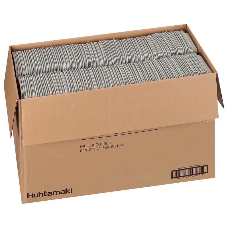 StrongHolder® Take-Out Container Base 6X8 IN Molded Fiber Beige Rectangle 500/Case