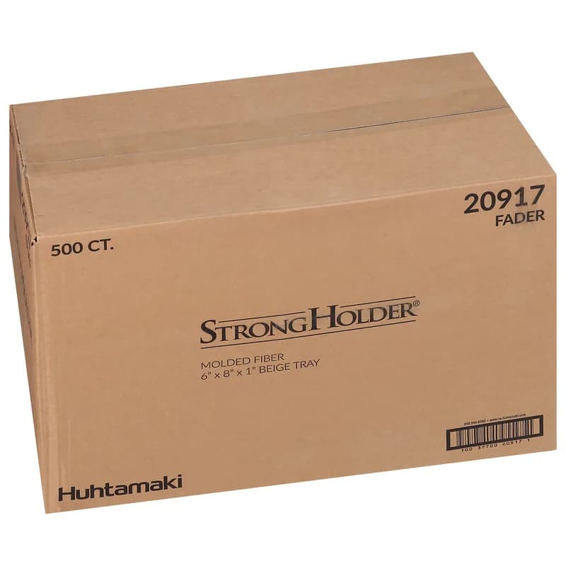 StrongHolder® Take-Out Container Base 6X8 IN Molded Fiber Beige Rectangle 500/Case