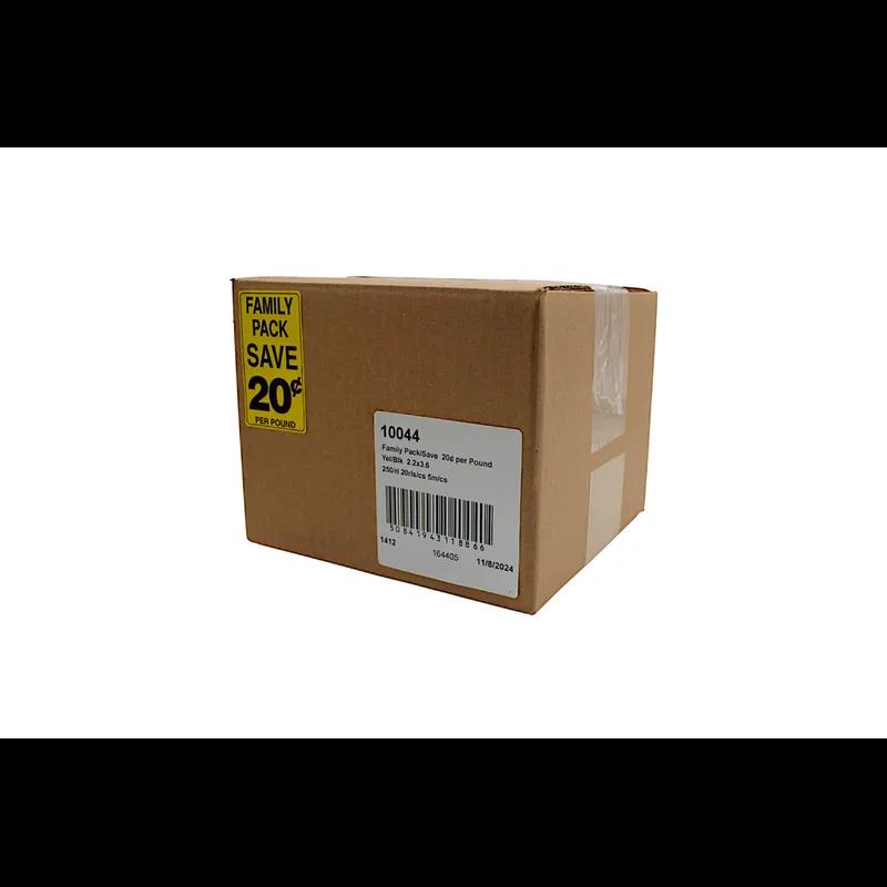 Family Pack Save 20¢ Per Pound Meat Value Family Label 2.2X3.6 IN Yellow Black 250 Count/Roll 20 Rolls/Case