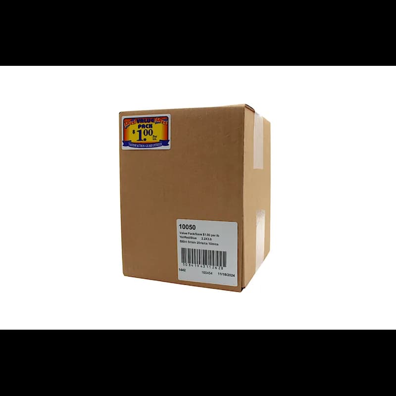 Value Pack Save $1.00 Per LB Meat Value Family Label 2.2X3.6 IN Yellow Red Blue Paper 500 Count/Roll 20 Rolls/Case